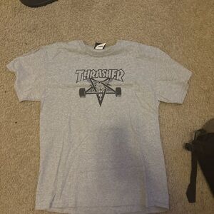 Thrasher Gray Skateboard Logo Tee